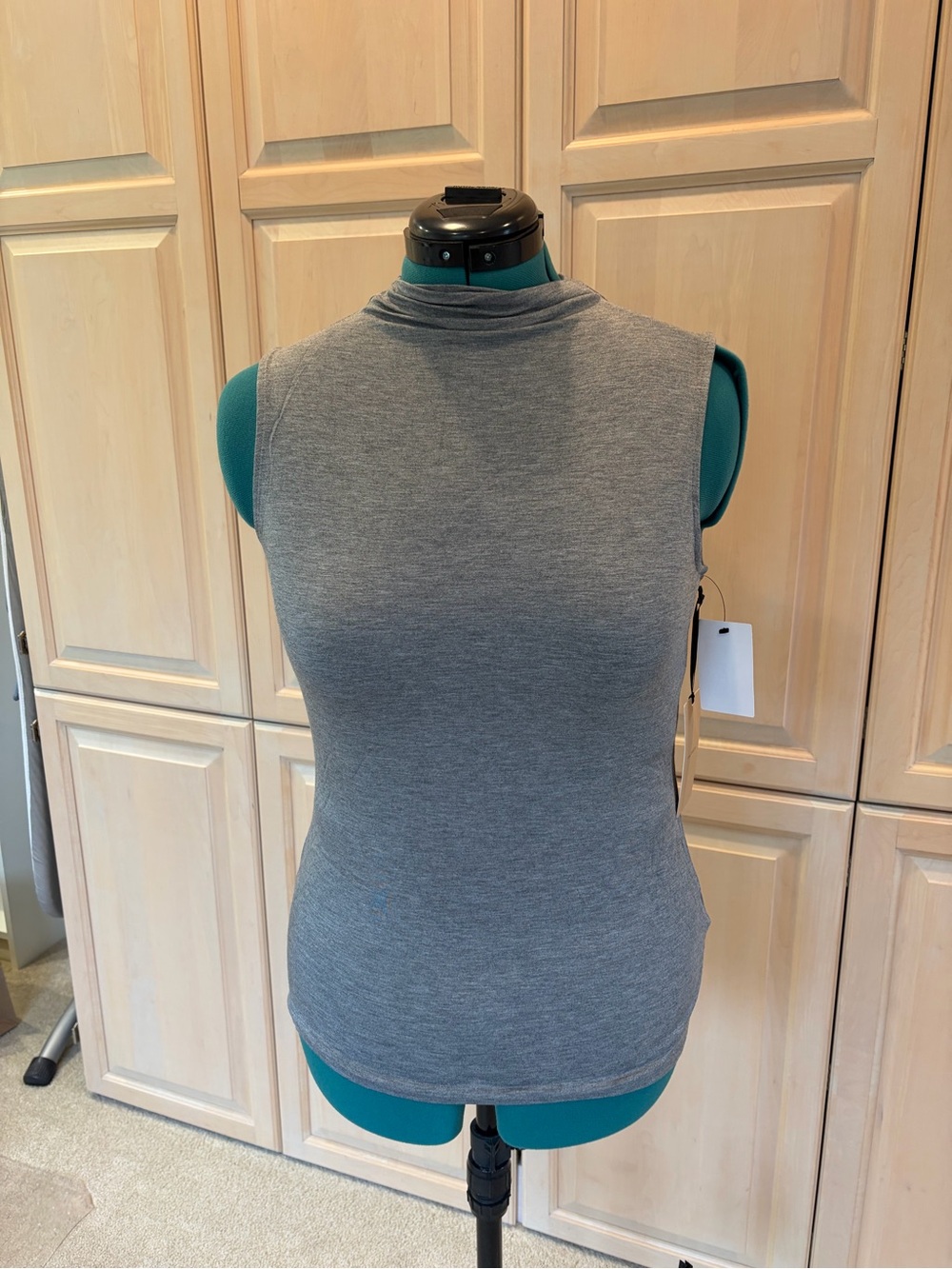 Halogen Grey Sleeveless Mock Neck Tank
